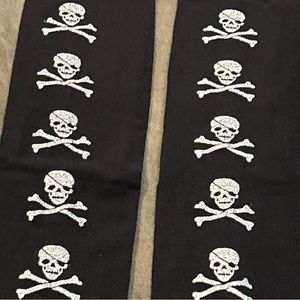 Skull & Bones Pirates knee High socks black w/silver goth Emo Tights Socks